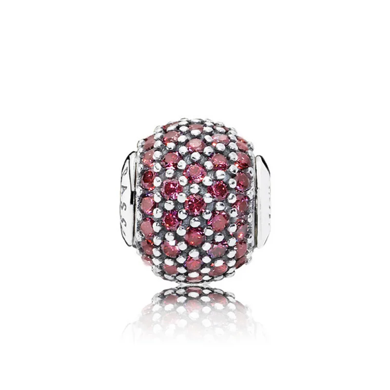 Страсть с кубическим цирконием Бусины Fit Pandora Essence коллекция браслет 925 пробы серебряные ювелирные изделия