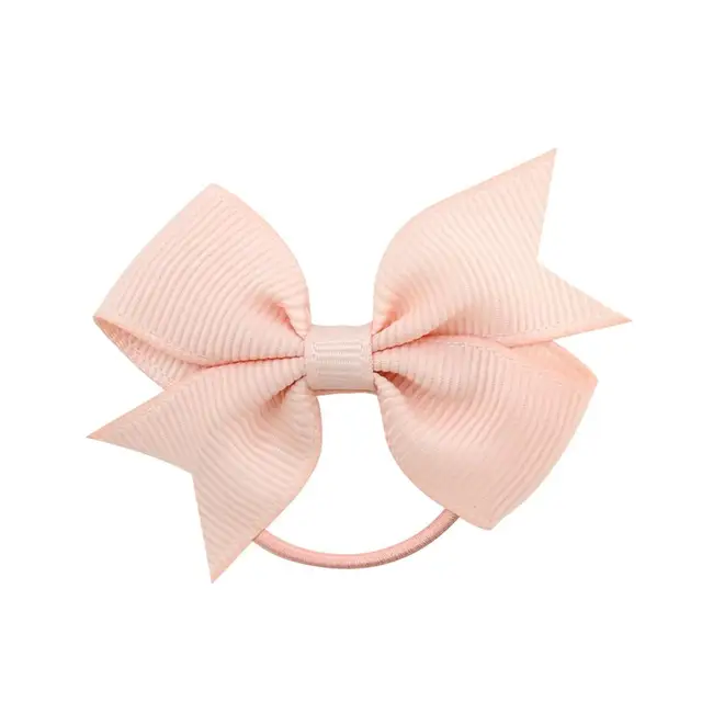 1Pcs Novelty Small Mini Solid Baby Elastic Rubber band Head rope Ribbow Bow Tie For Girls Headwear Hair Accessories 8