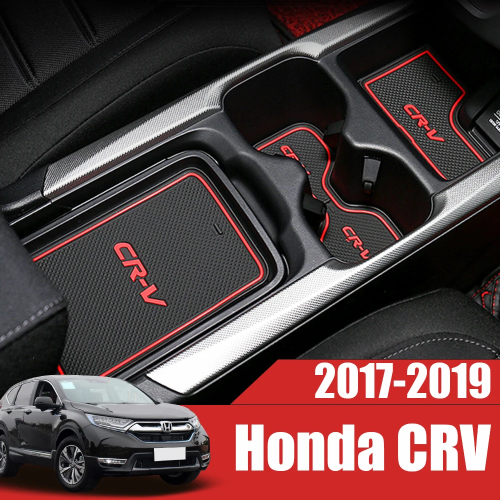 Противоскользящие ворота Слот коврик чашки резиновые колодки коврик для Honda CRV CR-V- аксессуары наклейки с логотипом светящиеся белый/черный красный