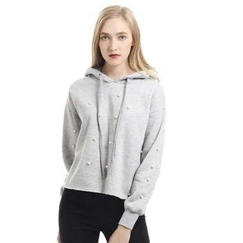 

Women Beading Hoodie Sweatshirt Hooded Pullover Long Sleeve Hoodies