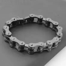 Мужской браслет для велосипедной цепи черный из нержавеющей стали байкер велосипед мотоциклетная шарнирная цепь Панк тяжелые ювелирные изделия 12 мм широкий дропшиппинг