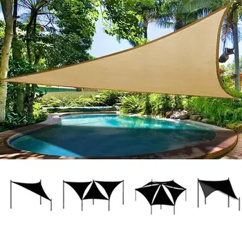 

New 3x3x4m Triangle Sun Shade Sail Outdoor Swimming Pool UV Block Awning Canopy