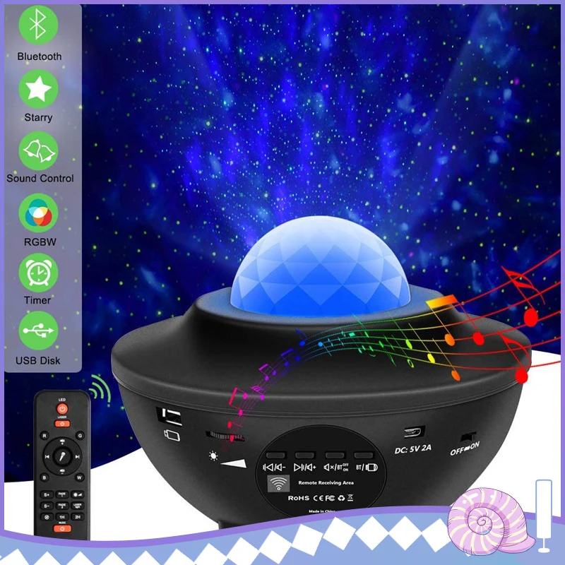 

Projector Night Lights Bluetooth Voice Control Star Projector Lights Whirlwind Laser Projector Lamps Family Party Light Show