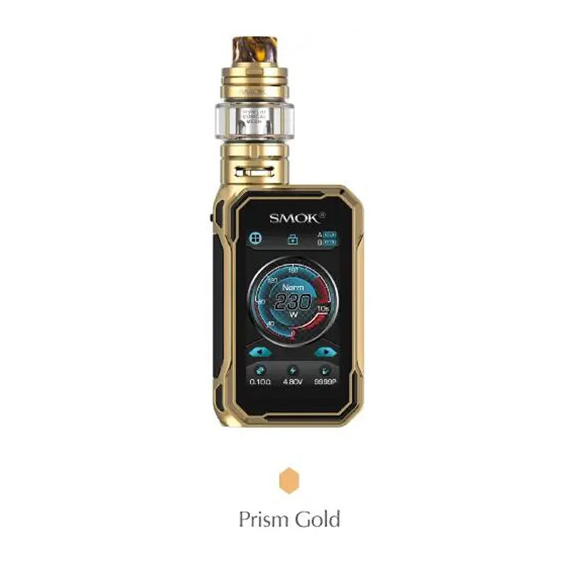 SMOK G-PRIV 3 Vape комплект 230 Вт G-PRIV3 мод 5 мл TFV16 LITE Танк Fit TFV 16 Lite коническая Двойная сетка катушка nexMesh электронная сигарета испаритель - Цвет: Prism Gold