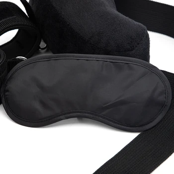 Fetish Bed Bondage Straps Set Love Posture Neck Collar Leg Cuffs Handcuffs Plush Sex Pillow BDSM Adult Game Couples Sex Toys 6