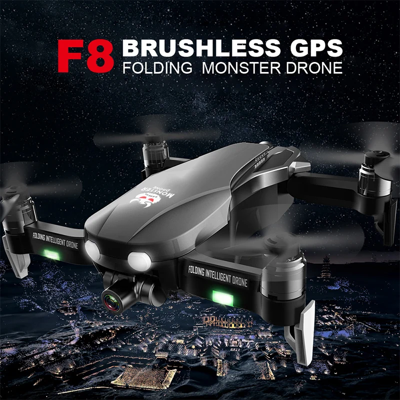 F8 RC Quadcopter Professional Drone 4K GPS HD Camera 5G WIFI FPV Brushless Motor Helicopter Self-Stabilizing Gimbal Follow ME