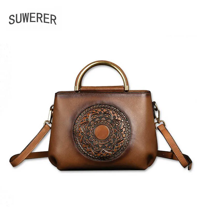 

SUWERER high-quality fashion luxury brand 2020 new retro female handbag shoulder bag genuine leather bag counter genuine, well-k