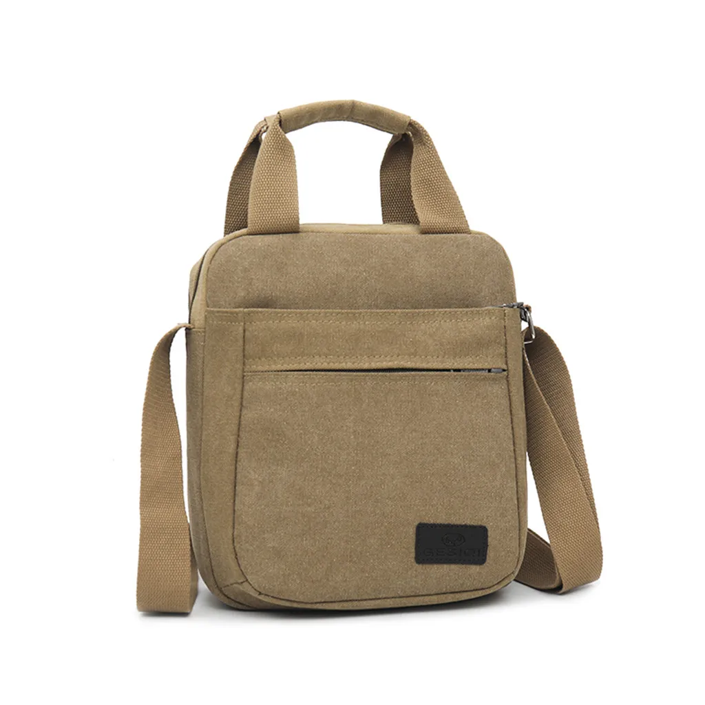 Новая мужская сумка-мессенджер, модная холщовая однотонная Повседневная деловая сумка на плечо, сумки-мессенджеры, простая сумка на одно плечо для отдыха