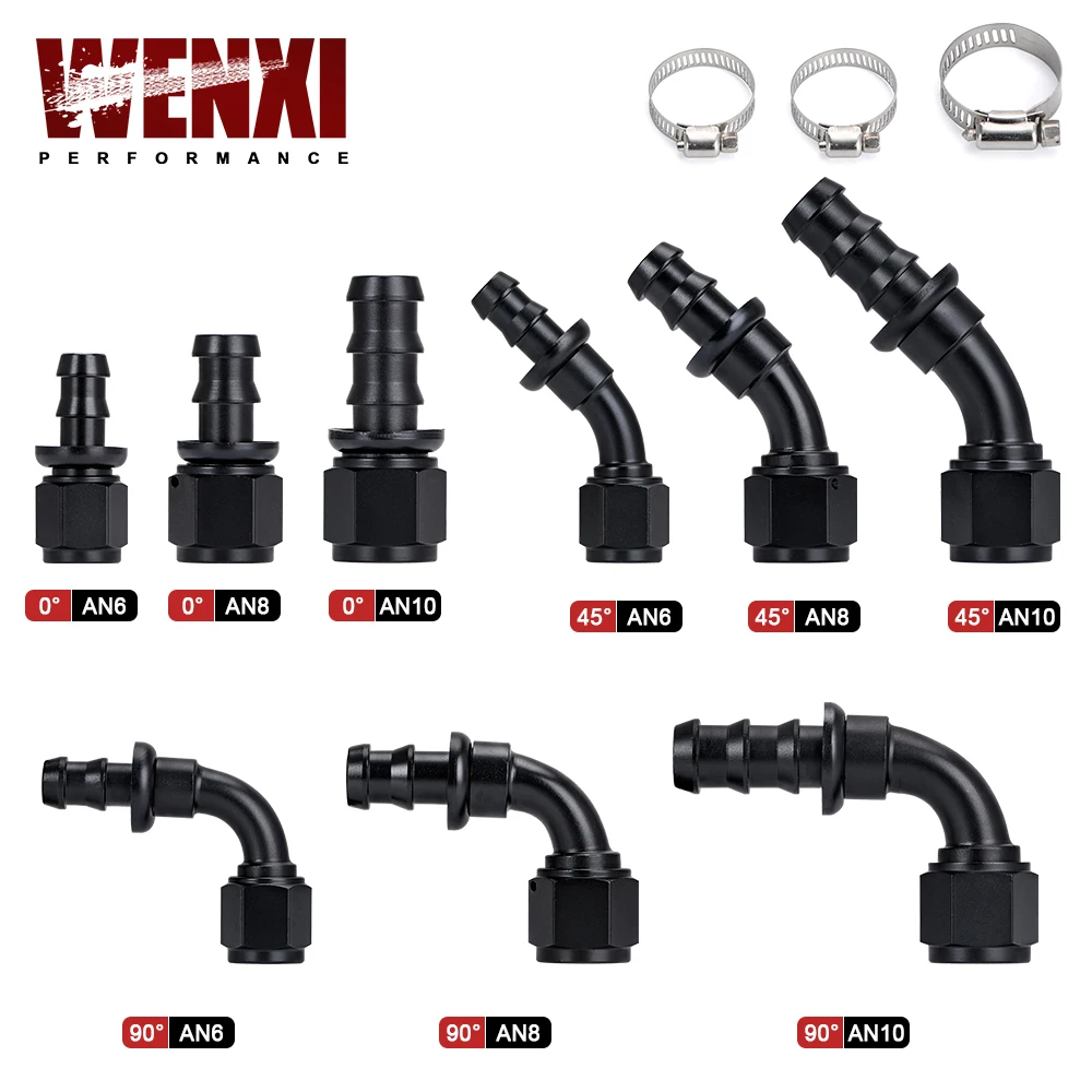 Raccord de tuyau de refroidissement à pression universel, réutilisable à 180 degrés, AN6, AN8, AN10, 0, 45, 90