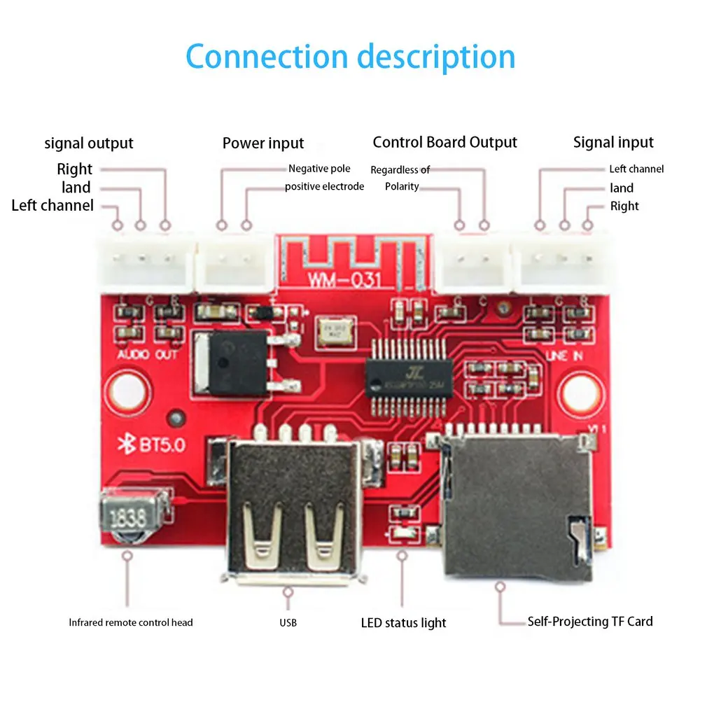 HIFI USB u-диск T-Flash Card BT5.0 декодер MP3 Поддержка WMA WAV FLAC APE дистанционное управление функция однократного повтора