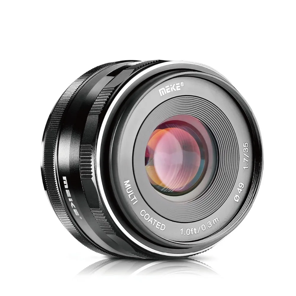 Venidice Meike 35 мм f1.7 объектив с широкой диафрагмой и ручной объектив APS-C для sony байонетное крепление типа Е A7 A7II A7III NEX5 NEX6 NEX7 A6500 A5100 A6000 A6300
