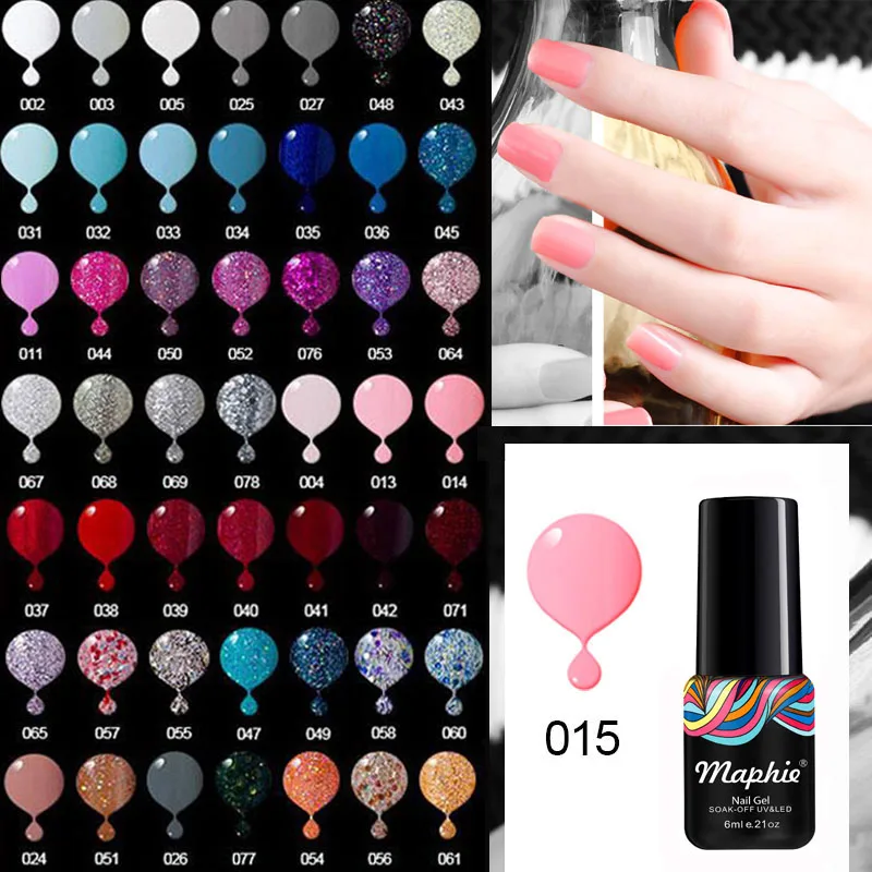 

Maphie Black Color UV Gel Nail Polish 6ML Nail Art Soak Off UV Nail Polish Lacquer Semi Permanent Led Nail Gel Enamel