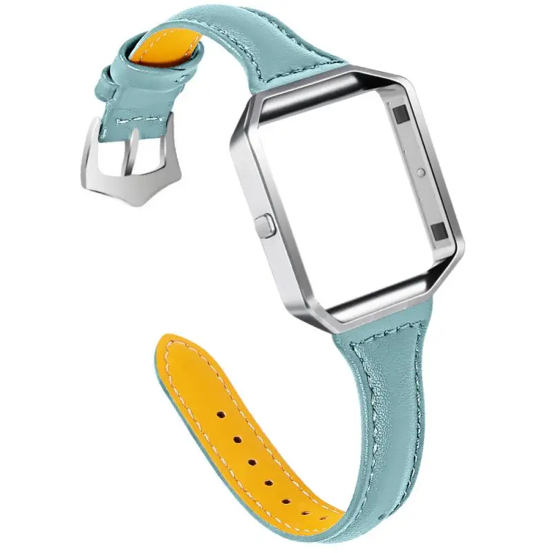 Ремешок для часов с корпусом для Fitbit Blaze, регулируемый кожаный ремешок для наручных часов Сменные аксессуары - Цвет: L