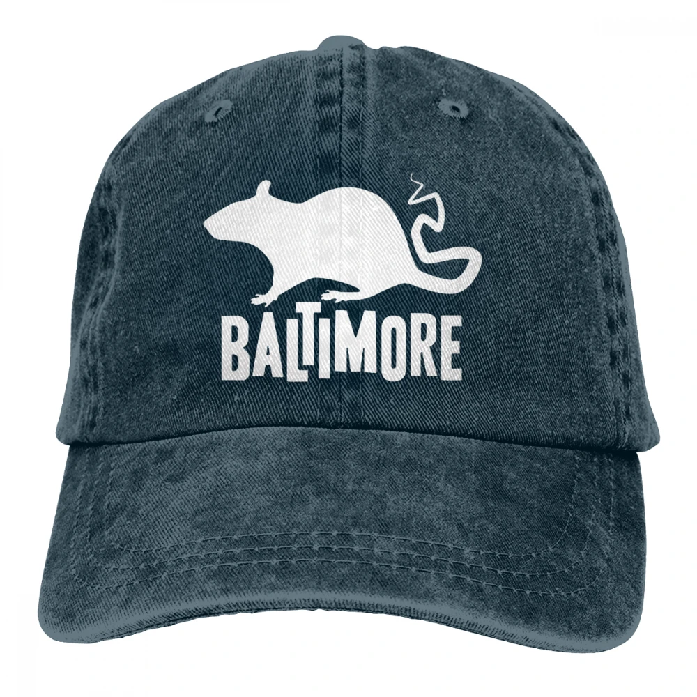 Baltimore Rat Casquette темно-синие унисекс Мужские Женские джинсовые бейсболка с ремешком кепки Регулируемая шляпа для гольфа папа