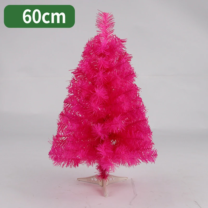 60cm Christmas tree purple pink gold mini artificial Christmas tree Christmas decorations for home Christmas ornaments - Цвет: pink