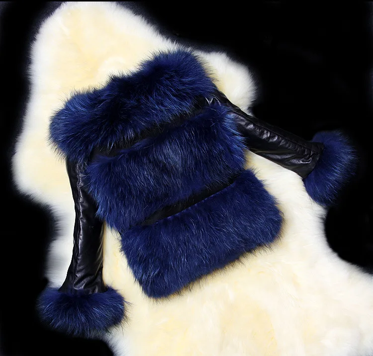 FIONTO зимнее пальто теплая женская шуба из искусственного лисьего меха с полиуретановым рукавом высокая имитация лисьего меха куртка черная верхняя одежда кожаная куртка