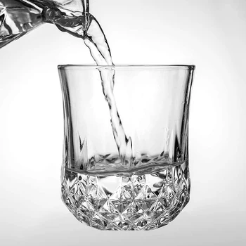 

Hellodream Whiskey Glass Set of 2/4/6 Old Fashioned Lead Free Crystal Liquor or Scotch Glasses,6.76 oz