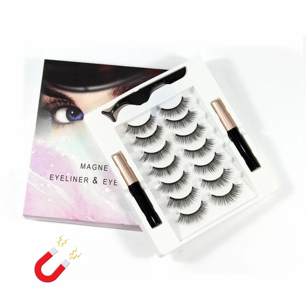 

7 Pairs Faux Mink Eyelashes 3D Natural Layered Effect Handmade Lashes Environmental Lashes Reusable Natural Eyelashes