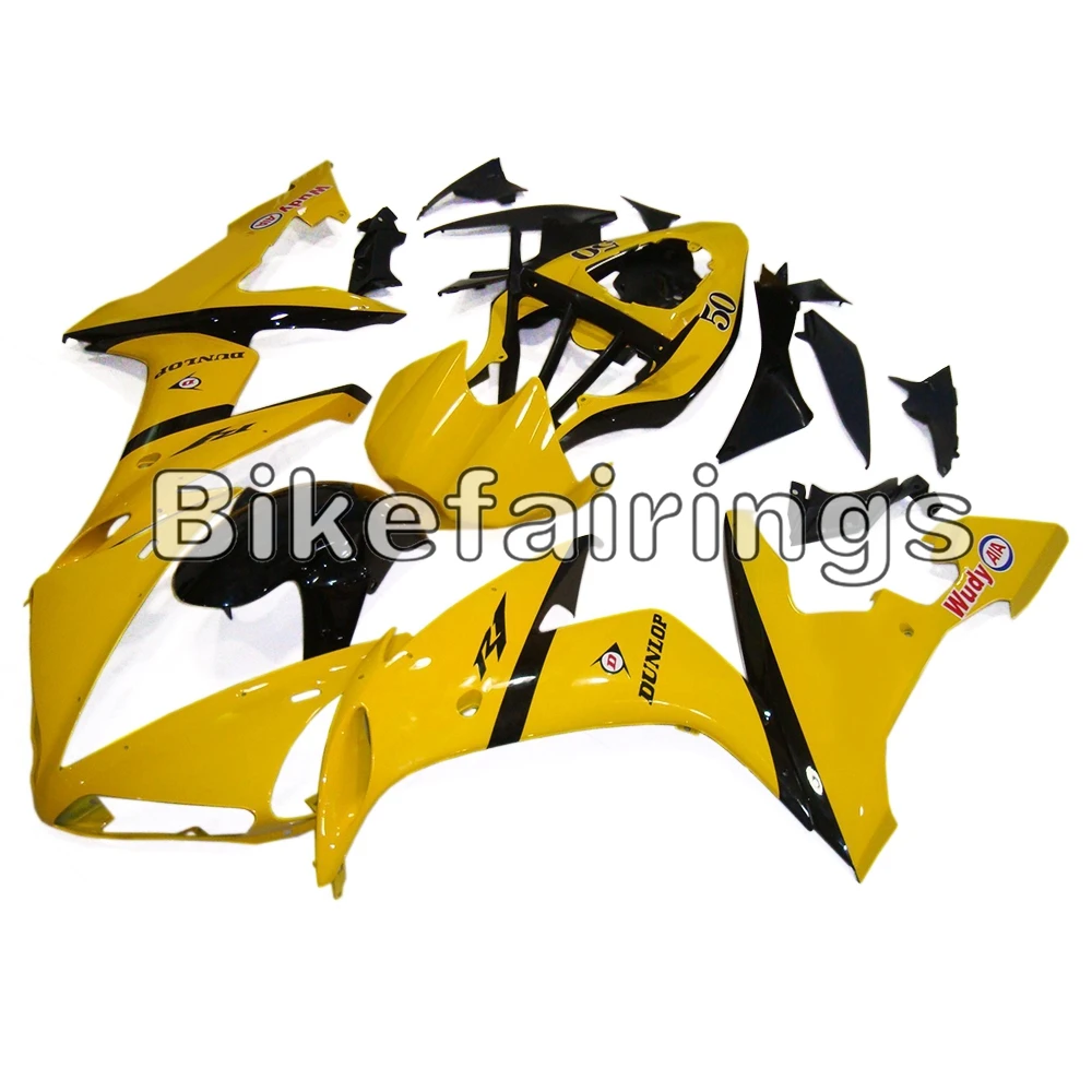 Блестящий желтый черный корпус для Yamaha YZF1000 R1 2004 2005 2006 Рабочий комплект ABS литья крышки обтекателей Cowling пластиковые корпуса