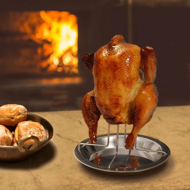 Barbecue Grilling Baking Cooking Non-Stick Pans Roast Chicken Roaster Rack With Bowl BBQ Tools kitchen Accessories Oven Turkey