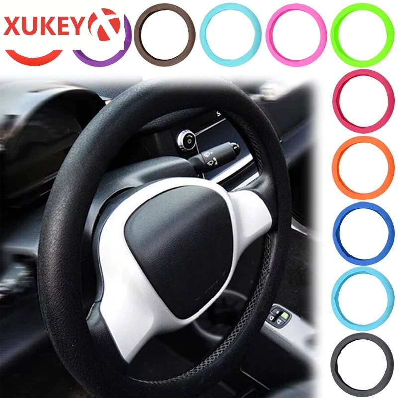 Leather Texture Car Auto Silicone Steering Wheel Cover Glove Soft