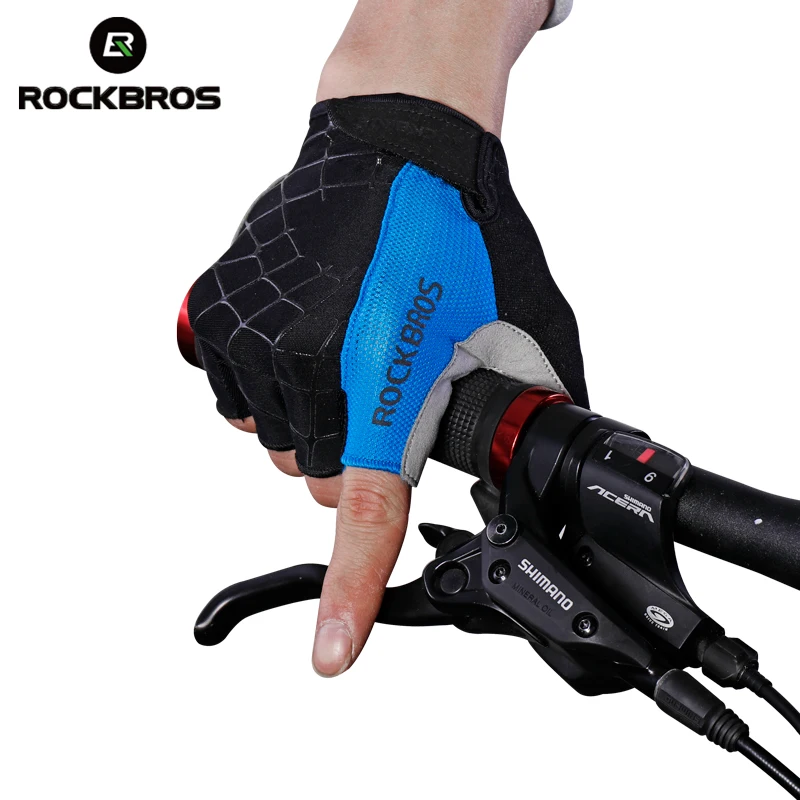 ROCKBROS велосипедные перчатки с полупальцами, противоударные, износостойкие, дышащие, MTB, шоссейные, велосипедные перчатки, мужские, женские, спортивные, велосипедные, Экипировка для мужчин