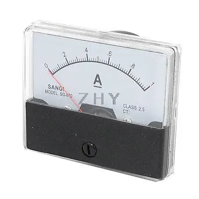 

Rectangular Panel DC 0-1.0A Analog Ammeter Amper Meter Gauge White Black Clear