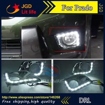 

Free shipping ! 12V 6000k LED DRL Daytime running light for Toyota Prado 2010-2013 fog lamp frame Fog light Car styling