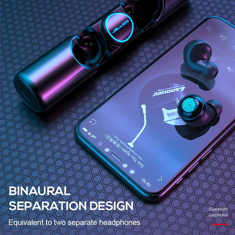 Беспроводные Bluetooth наушники Jellico TWS спортивные Hi Fi с басами стереозвук HD 5 0