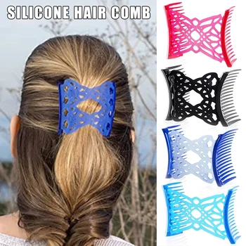 

Women Silicone Hair Comb No Damage Creases Or Pain For Your Hair Perfect Ponytailer For All Hair Types SK88