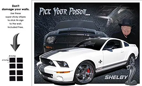 You Pick Shop72-Distrssed оловянный знак Шелби-американская мышечная металлическая вывеска плакат вывеска для гаража-с липкими полосками без повреждений стен - Цвет: You Pick