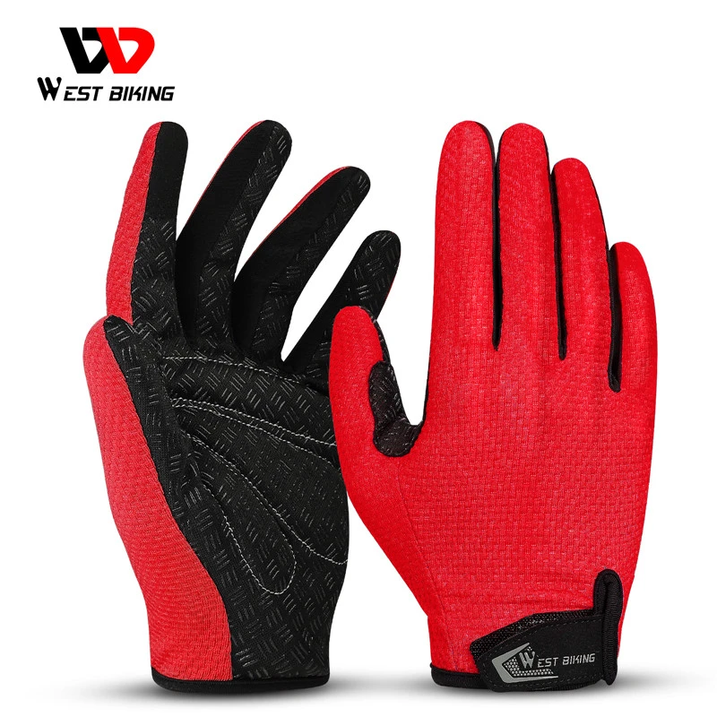 Cycling Bike Full Finger Gloves Shockproof Breathable Touch Screen Sports Gloves