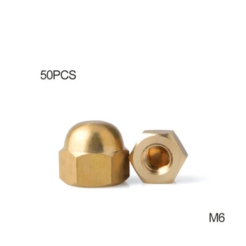 

Free shipping 50pcs DIN1587 Acorn Nuts M6 Copper Bronze Brass Cap Nut Acorn Dome Head Hex Nuts M6