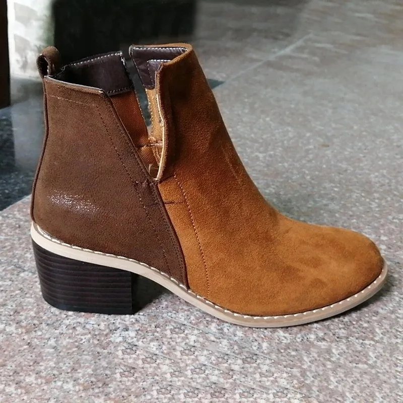 Suede Leather Patchwork Woman Boots – Shoe Me Honey