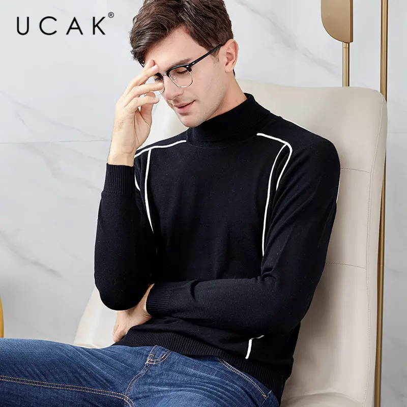 UCAK Brand Merino Wool Sweater Men Streetwear Fashion Young Pull Homme Autumn Winter Warm Turtleneck Cashmere Pullover Men U3048 UCAK Brand Merino Wool Sweater Men Streetwear Fashion Young Pull Homme Autumn Winter Warm Turtleneck Cashmere Pullover Men U3048
