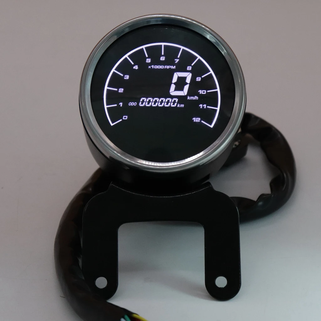 Motorcycle 12000RPM Digital LED Odometer Speedometer Tachometer