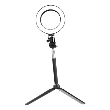 

LED Ring Light 7nch Tricolor Dimmable Halo Vlog Socialite Lighting Kit w/Tripod Selfie Adjustable Angle Easy Assembly Ringlight