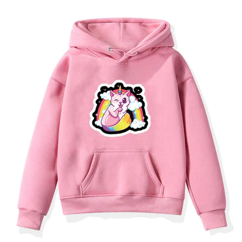 Hoodies 3 Толстовка с капюшоном для мальчиков и девочек с героями мультфильмов; зимнее теплое пальто; Детские свитшоты; модная повседневная одежда с принтом льва и кота; Одежда для младенцев размера плюс - Цвет: Hoodies 3