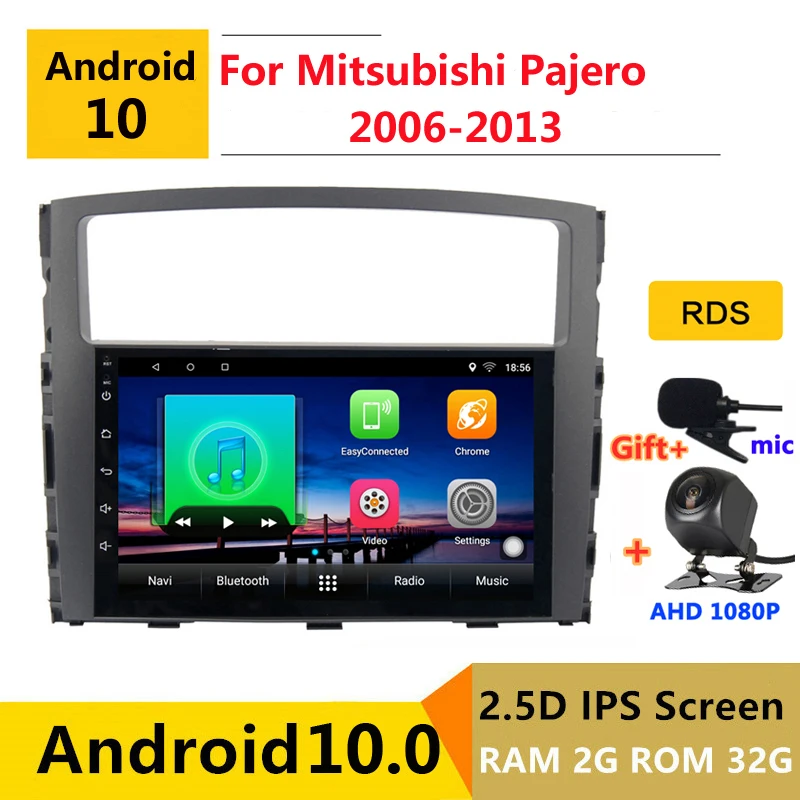 9 дюймов Android 10 автомобильный DVD мультимедийный плеер GPS для Mitsubishi Pajero 2006 2009 2010 2013