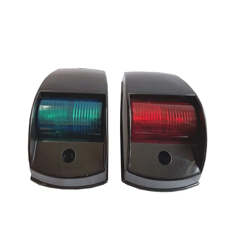 

ISURE MARINE Boat Yacht 12v Red & Green Navigation Side Bow Lights Black Plastic House