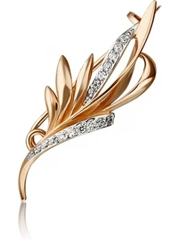 

Yuz platinum brooch with cubic zirconia in red gold