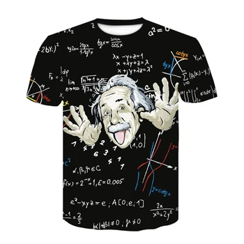 

New arrival t shirt men women 3D Funny tshirts Printed famous physicist Einstein Mathematical formula T-shirt Casual summer top