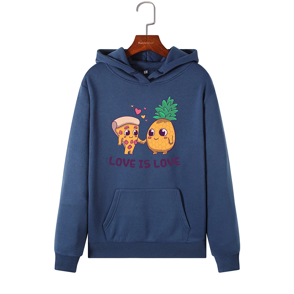 Skup Kobiety bluzy z kapturem bluzy z kapturem bluza z kapturem Pizza ananasowa drukuj jesień sweter zimowy kobiet bluza z kapturem topy ubrania znosić