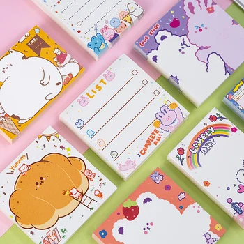 

100page Cute Kawaii Animals Notepad Cat Bear Rabbit Sticky Note Memo Pad Office Planner Sticker Paper Korean Stationery Notepad