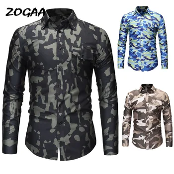 

ZOGAA 2020 new spring long-sleeved business camouflage shirt men's personality casual camouflage shirt three colors optional
