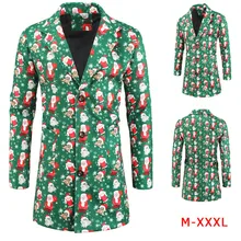 Мужской Рождественский костюм, куртка, новинка, для взрослых, рождественское нарядное платье, M-XXXL, уличная одежда, ветрозащитное пальто, верхняя одежда#3