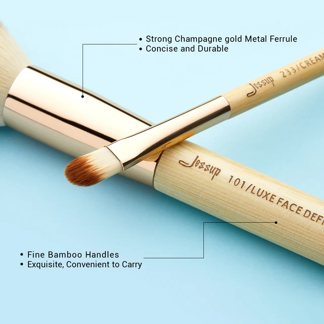 Jessup Makeup Brushes Set Bamboo Foundation Brush Powder Eyeliner Eyeshadow Pincel Maquiagem Cosmetic Tool 6-25pcs 4