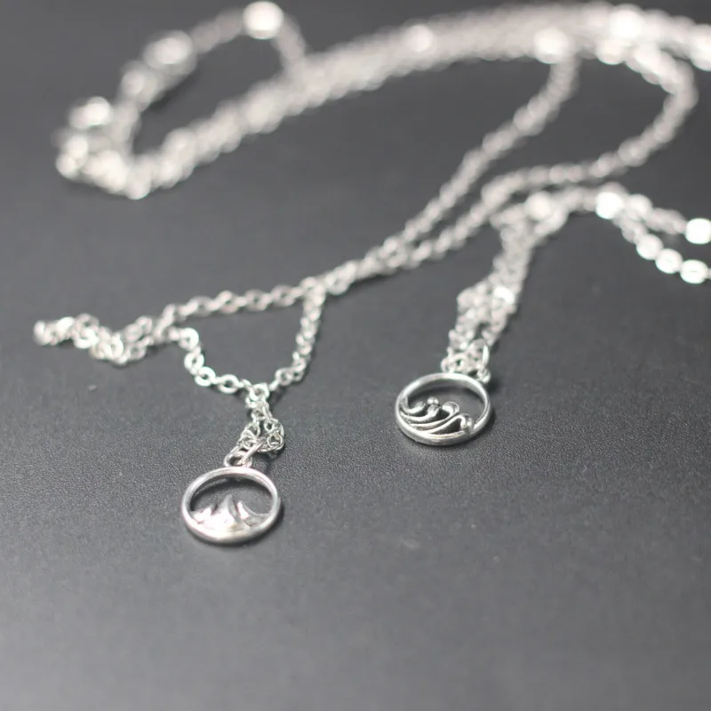 2 pcs women's statement couple necklace 