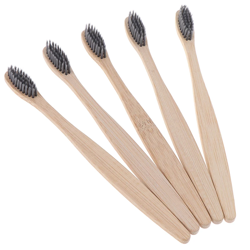 5pcs/set Bamboo fiber Soft-bristle Toothbrush Wood Toothbrush Organic Bamboo Hot