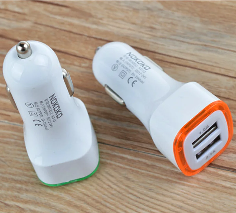 Автомобильное зарядное устройство из алюминиевого сплава с двумя USB портами| |
